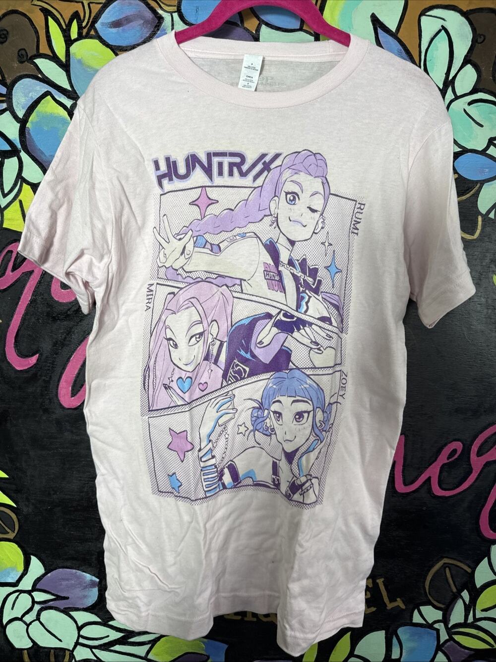 KPop Demon Hunters HUNTR/X Kids T-Shirt, Small, Pink